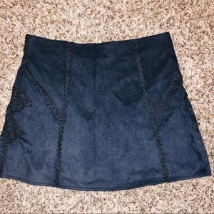 Suede Navy Blue Skirt